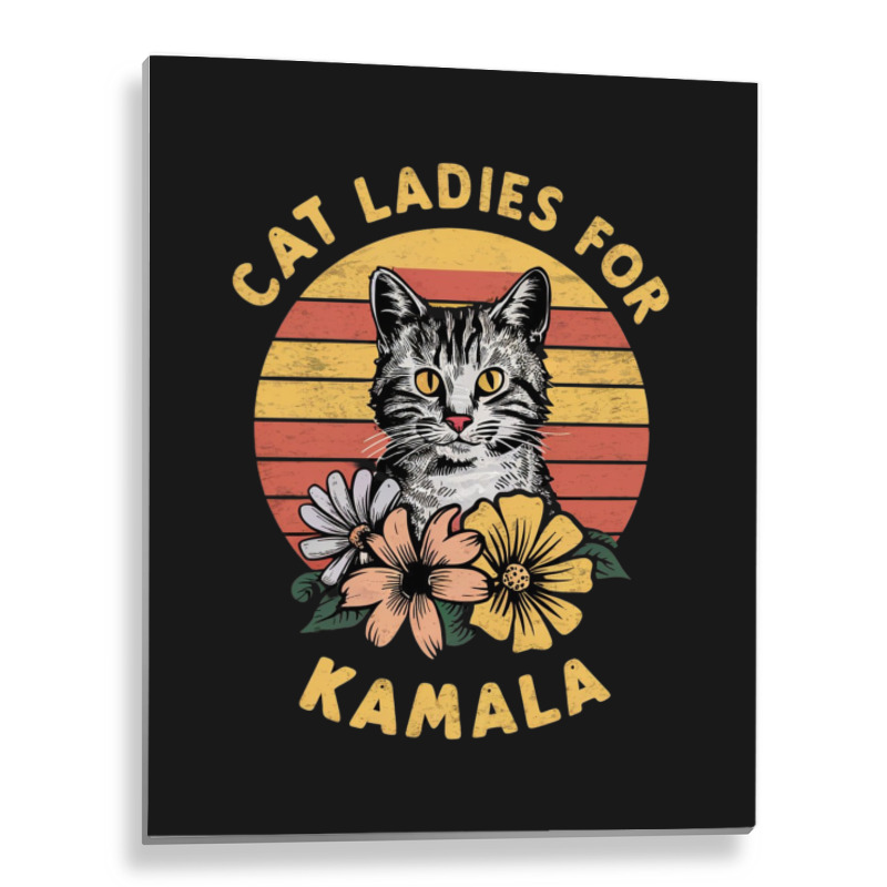 Cat Ladies For Kamala (5) Metal Print Vertical | Artistshot