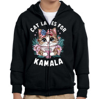 Cat Ladies For Kamala (9) Youth Zipper Hoodie | Artistshot