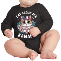 Cat Ladies For Kamala (9) Long Sleeve Baby Bodysuit | Artistshot