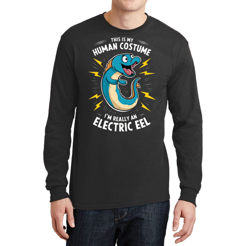 A Cartoonish Electric Blue Eel Long Sleeve Shirts | Artistshot