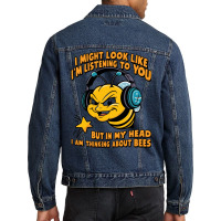 My Head I Am Thinking About Bees Men Denim Jacket | Artistshot