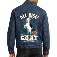 The Fantasy Football G.o.a.t. Has Arrived Men Denim Jacket | Artistshot