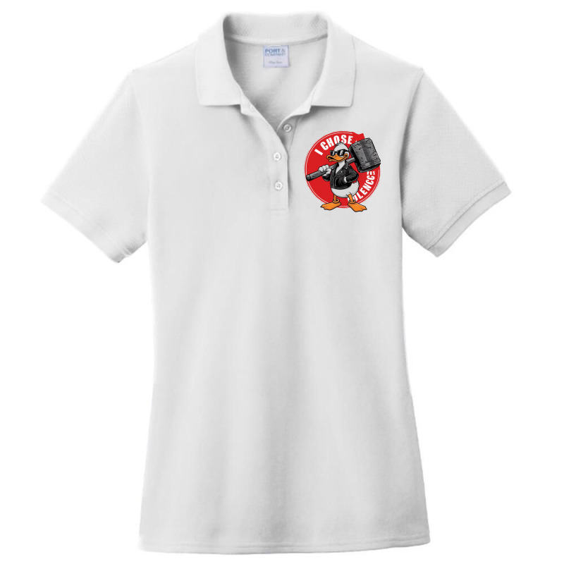 I Choose Violence Funny Duck Ladies Polo Shirt by anh | Artistshot