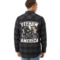 A Cartoon Bald Eagle Riding A Motorcycle Flannel Shirt | Artistshot