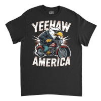 A Cartoon Bald Eagle Riding A Motorcycle Classic T-shirt | Artistshot