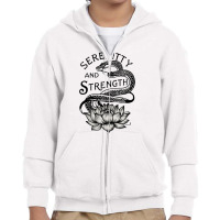 Serenity And Strength Youth Zipper Hoodie | Artistshot