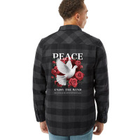 A Design Featuring The Word Peace Flannel Shirt | Artistshot