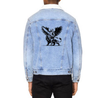 A Mythical Griffin Humanoid Unisex Sherpa-lined Denim Jacket | Artistshot