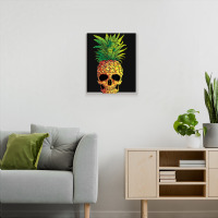 Pineapple Skull Funny Aloha Beaches Hawaiian Metal Print Vertical | Artistshot