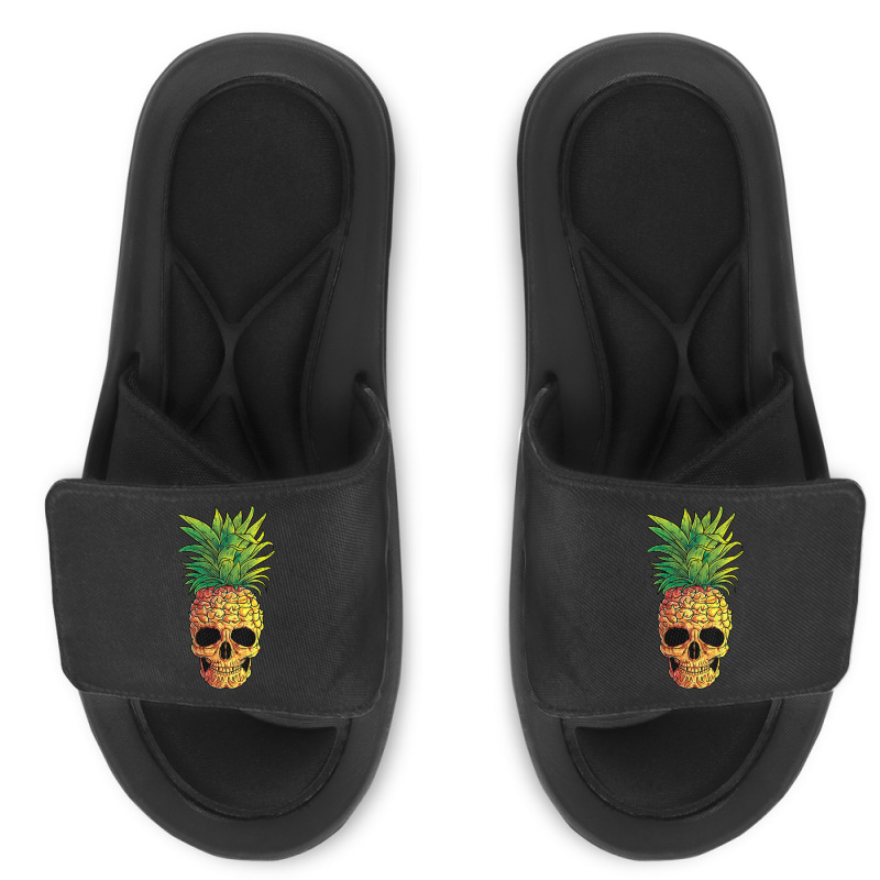 Pineapple Skull Funny Aloha Beaches Hawaiian Slide Sandal | Artistshot