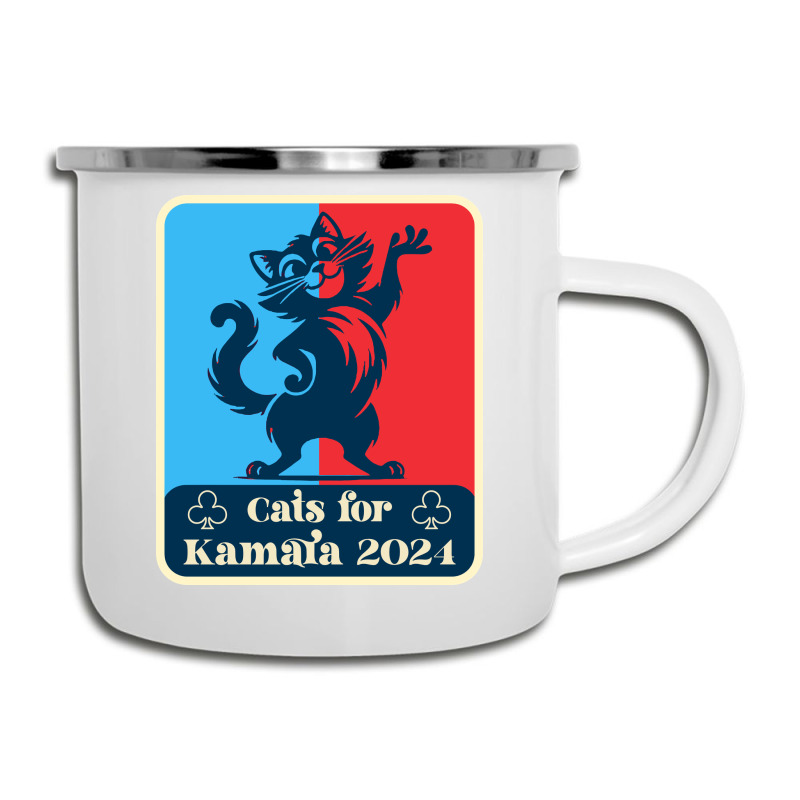 Cats For Kamala 2024 White Camper Cup | Artistshot