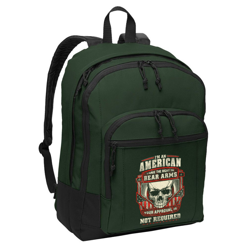 Gun Control I Am American I Have Right To Bear Arms Your Approval Basic Backpack | Artistshot