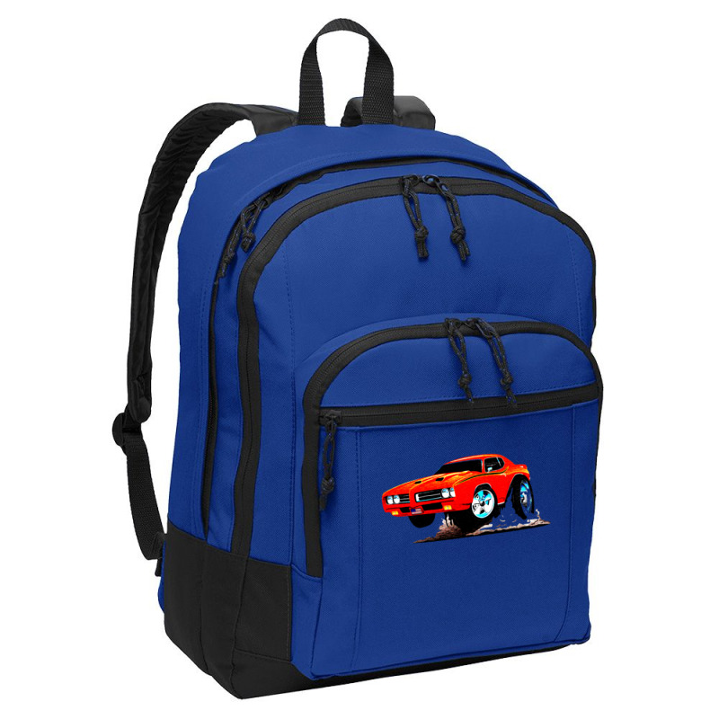 Classic American Muscle Car Cartoon Vector Illustration Basic Backpack | Artistshot