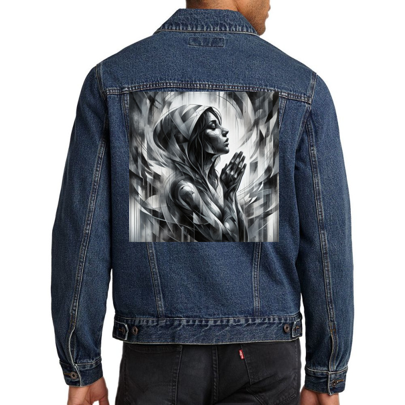 Pray Men Denim Jacket by Abgan | Artistshot