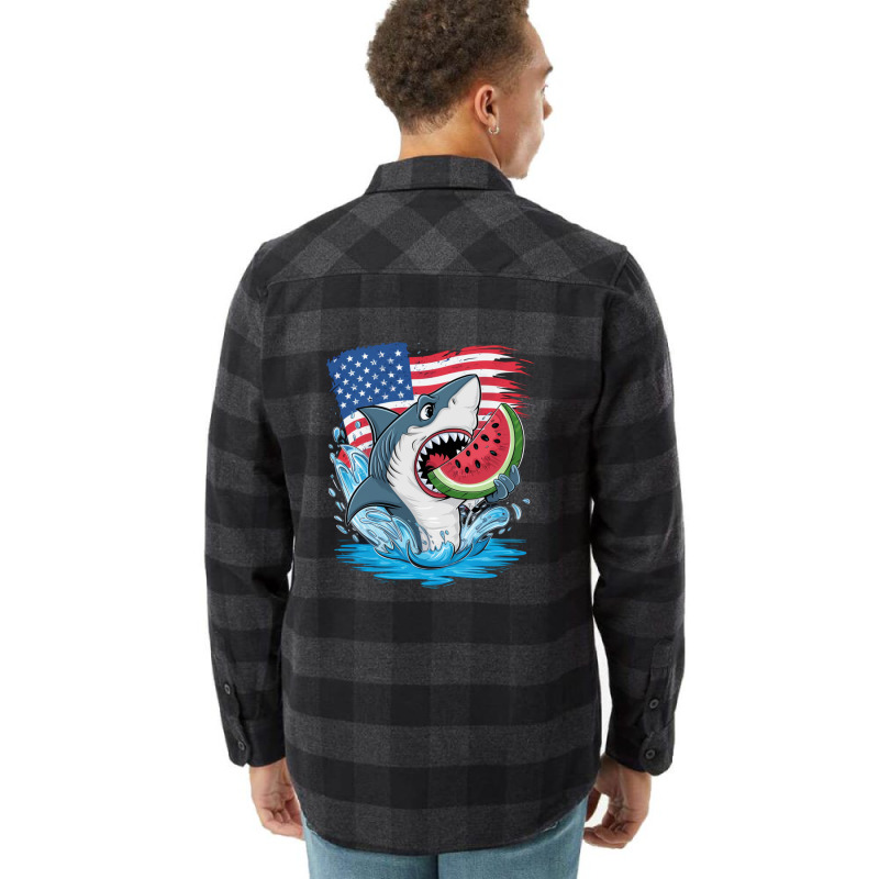 A Cartoon Shark Flannel Shirt | Artistshot