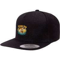 Fish On 5 Panel Snapback Cap | Artistshot