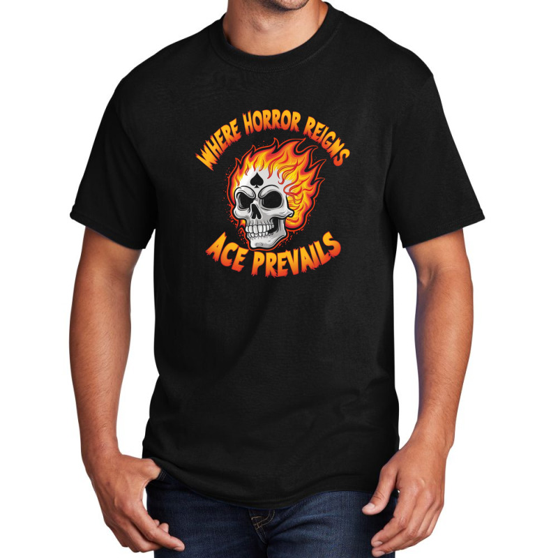 A Skull On Fire With Ace Of Spades Basic T-shirt | Artistshot