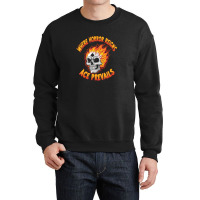 A Skull On Fire With Ace Of Spades Crewneck Sweatshirt | Artistshot