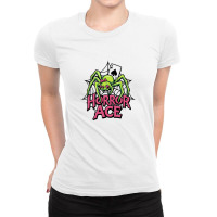 Neon Pink Spider And Ace Of Spades Ladies Fitted T-shirt | Artistshot