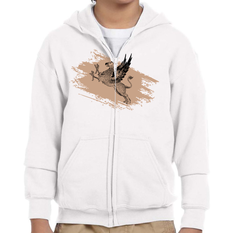 Griffin Drawing Youth Zipper Hoodie by HRC Design | Artistshot