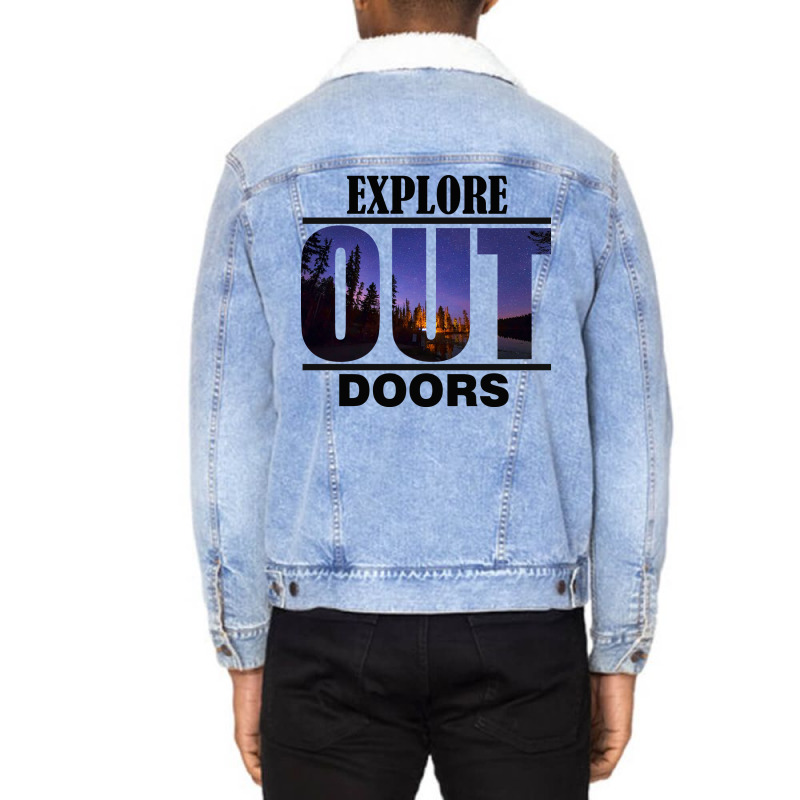 Explore Out Doors Unisex Sherpa-Lined Denim Jacket by DTFDOT | Artistshot