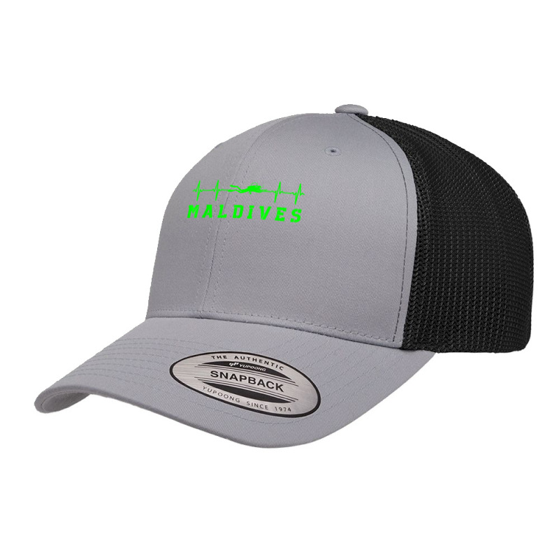 Maldives Scuba Diving Maldives Souvenir Heartbeat Diving T Shirt Retro Trucker Cap | Artistshot