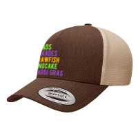 Beads, Parades, Crawfish, Kingcake, Mardi Gras T Shirt Yupoong Trucker Cap | Artistshot