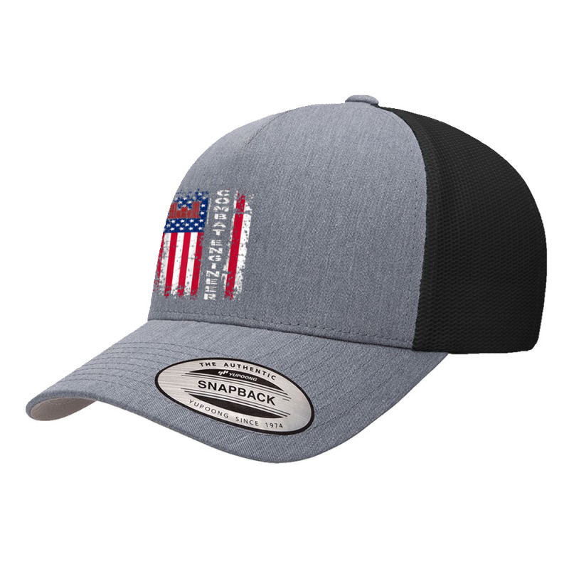 Combat Engineer Distressed American Flag   U.s. Military Yupoong Trucker Cap by saterseim | Artistshot