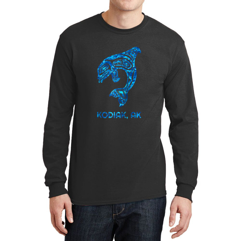 Blue Kodiak Alaska Native American Indian Orca Killer Whale Raglan Bas Long Sleeve Shirts by LemonJack | Artistshot