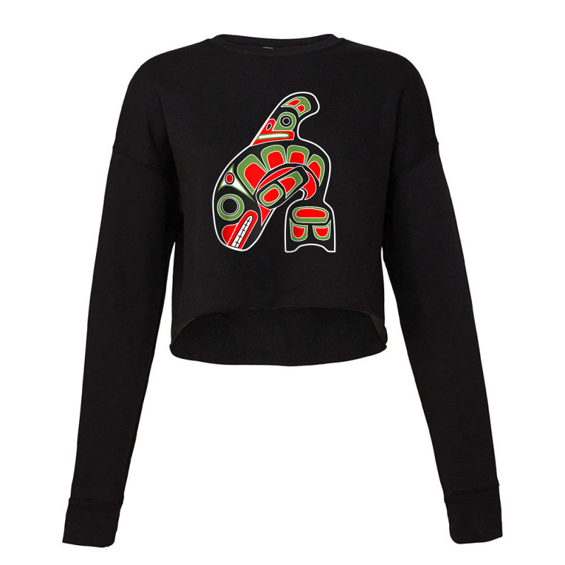 Orca Whale Alaska Haida Art, Native American Totem Tribal Raglan Baseb Cropped Sweater by ThienThuong | Artistshot