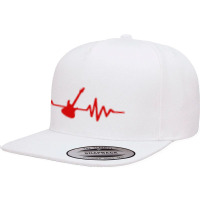 Heartbeat Electric Guitar 5 Panel Snapback Cap | Artistshot