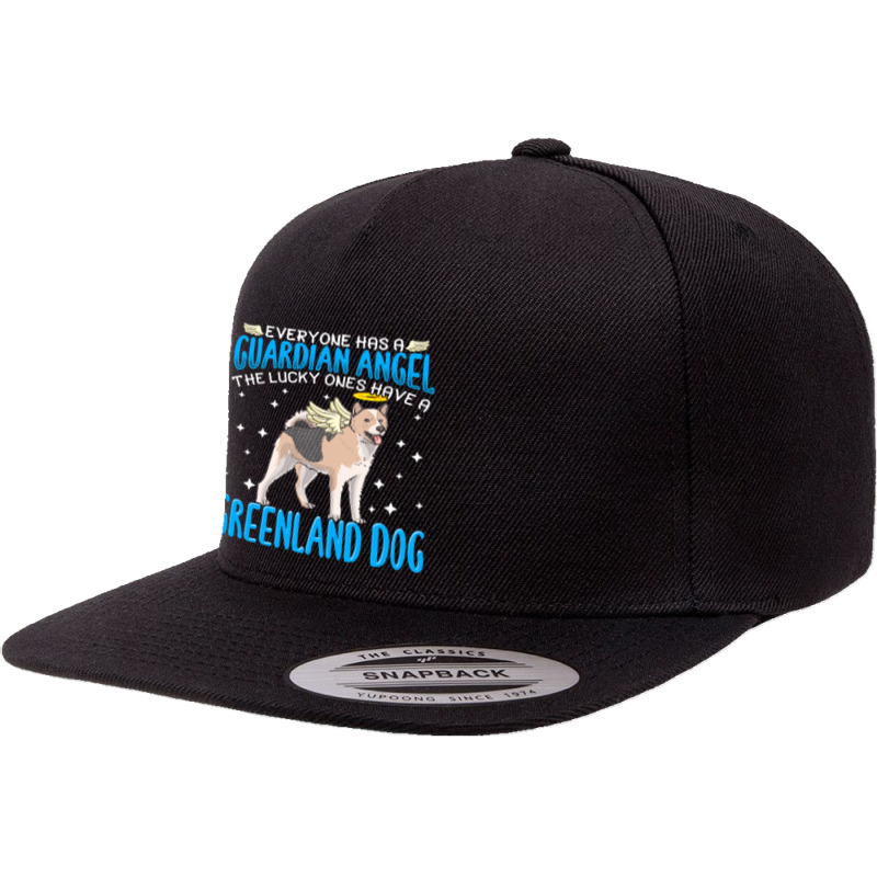 Greenland Dog T  Shirt Greenland Dog With Guardian Angel T  Shirt 5 Panel Snapback Cap | Artistshot