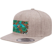 Gemstone Wood And Cowhide Background 5 Panel Snapback Cap | Artistshot