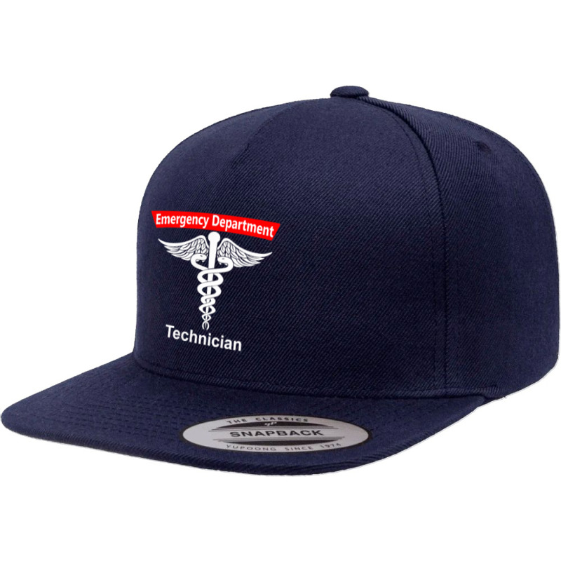 Emergency Department Technician Ed Tech Medical Caduceus Er T Shirt 5 Panel Snapback Cap | Artistshot