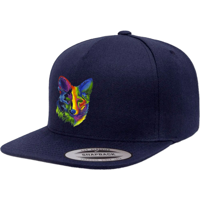 Multicolored Fox 5 panel snapback cap by putrimeheng | Artistshot