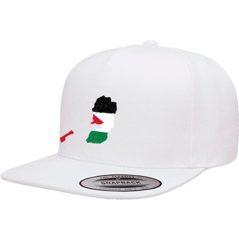 Palestinian Territories Map Flag Drawing Line Art 5 panel snapback cap by Erwin Saputra Art | Artistshot