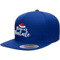 Buon Natale And Tanti Auguri Merry Christmas Italian Holiday Funny Gif 5 Panel Snapback Cap | Artistshot