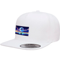 Cute Winter Patchwork Memphis Ornament With Black And White Spots Flap 5 Panel Snapback Cap | Artistshot