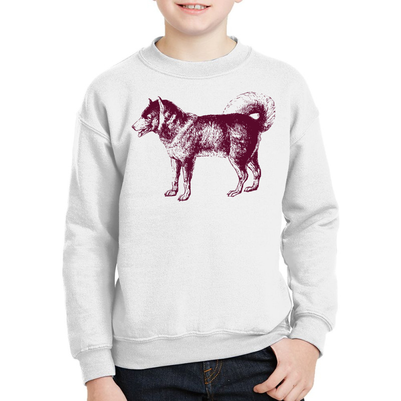 Vintage Siberian Husky Youth Sweatshirt by HRC Design | Artistshot