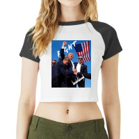 Fight Trump Raglan Crop Top | Artistshot