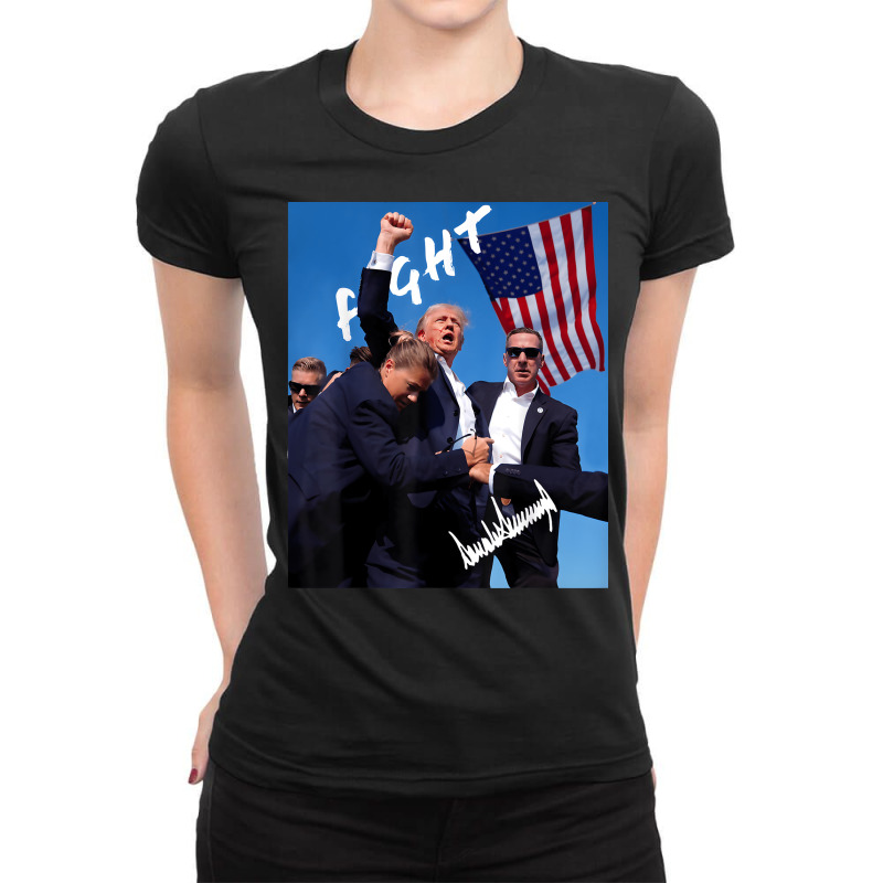 Fight Trump Ladies Fitted T-Shirt by killakam | Artistshot