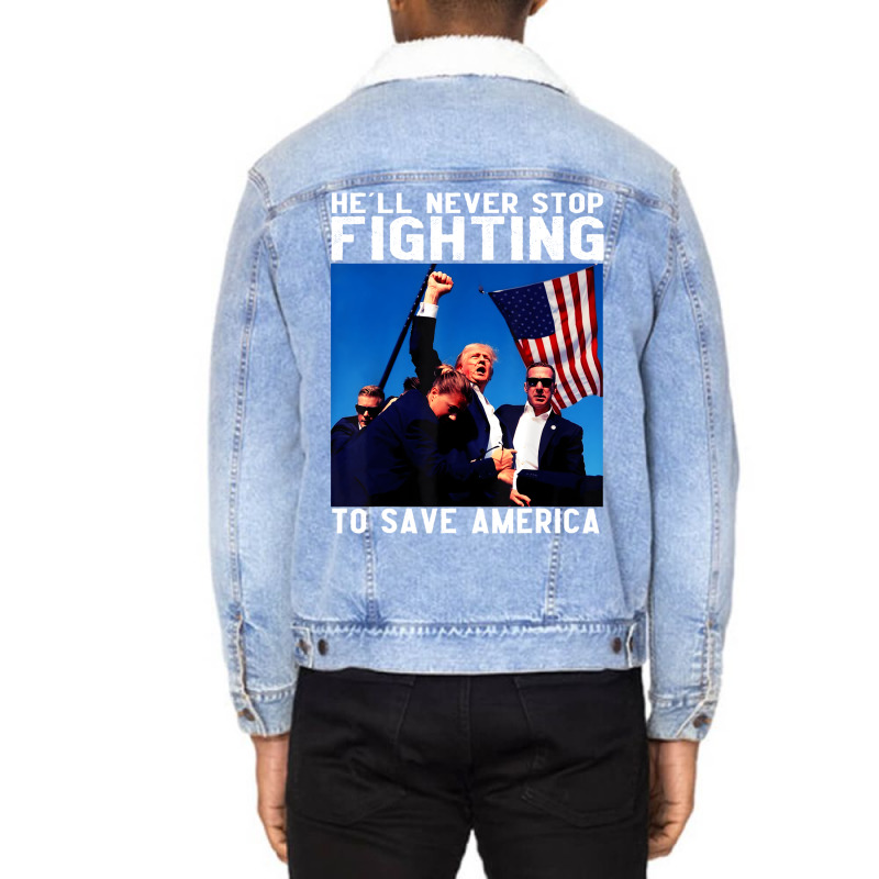 Trump To Save America Unisex Sherpa-lined Denim Jacket | Artistshot