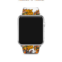 A Burger Riding A Skateboard Apple Watch Band | Artistshot