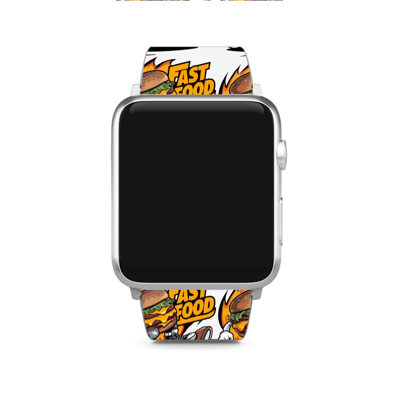 A Burger Riding A Skateboard Apple Watch Band | Artistshot