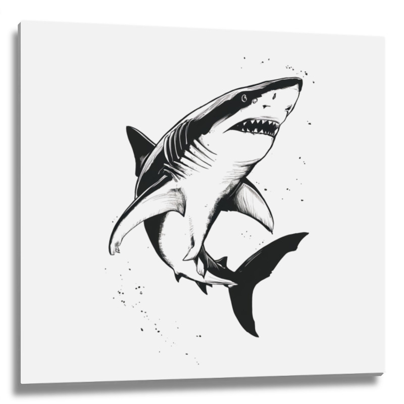 A Shark Metal Print Square | Artistshot