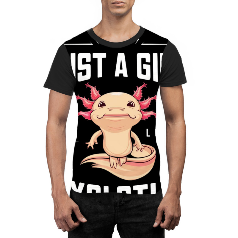 Ust A Girl,who Loves Axolotls' Graphic T-shirt by Donna Schennum | Artistshot