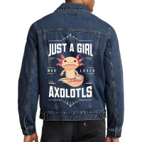 Ust A Girl,who Loves Axolotls' Men Denim Jacket | Artistshot