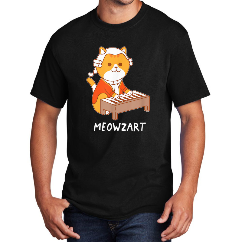 Meowzart Cat Classical Music Piano Funny Basic T-shirt | Artistshot