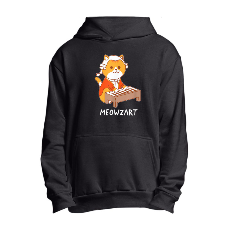 Meowzart Cat Classical Music Piano Funny Urban Pullover Hoodie | Artistshot