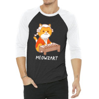 Meowzart Cat Classical Music Piano Funny 3/4 Sleeve Shirt | Artistshot